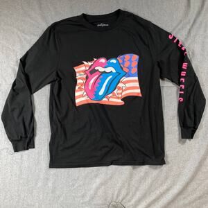 The Rolling Stones Shirt Adult Large Black Longsleeve Casual T Shirt